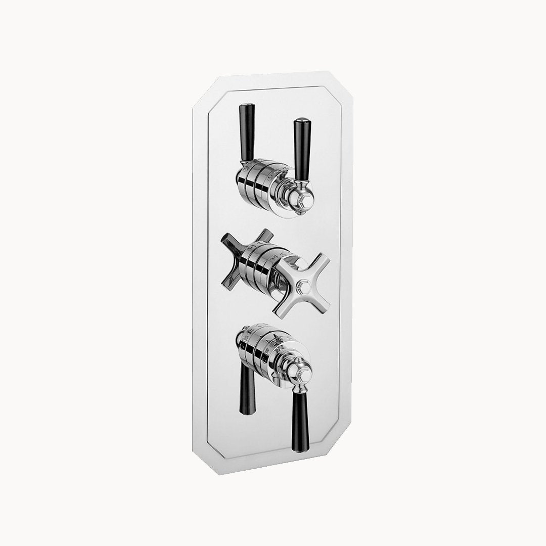 Waldorf 2000 Thermostatic Shower Trim with Black Lever Handles
