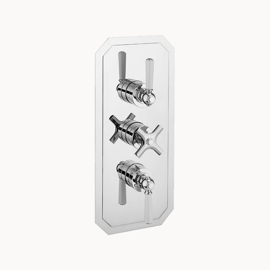 Waldorf 2000 Thermostatic Shower Trim with White Lever Handles
