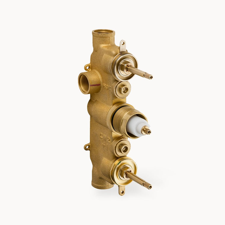 2000 3/4" Thermostatic Rough-in Valve with Two Integrated Volume Controls - 2 Shared Functions