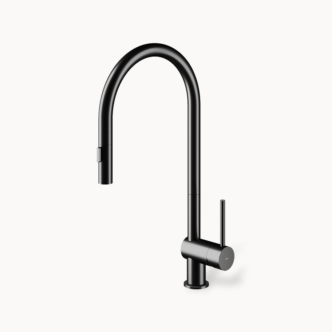 Model VELA SD Single-hole Stainless Steel Kitchen Faucet with Pull-down Dual spray 